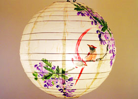 紫藤花彩繪燈籠